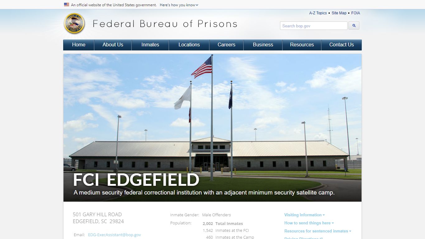 FCI Edgefield - Federal Bureau of Prisons